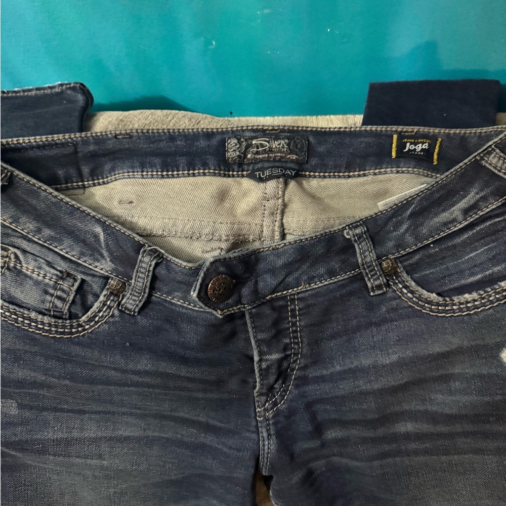 Silver Jeans 'Tuesday' Joga Dark Wash Jeans - Blue